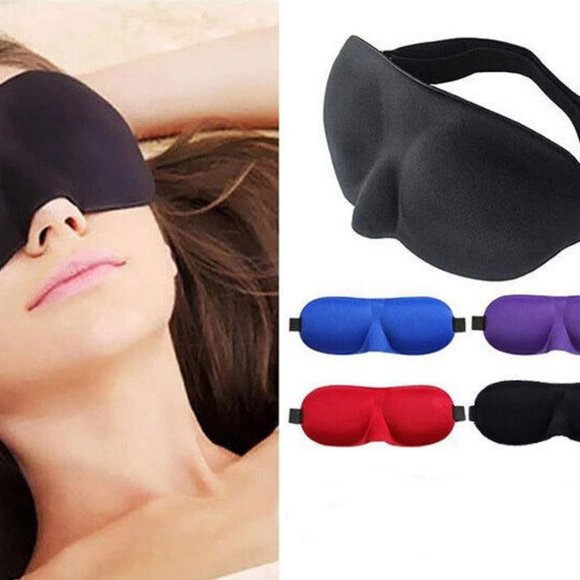 New! Lot of 4 Travel 3D Eye Mask Sleep Soft Padded Sleeping Blindfold - Picture 1 of 5